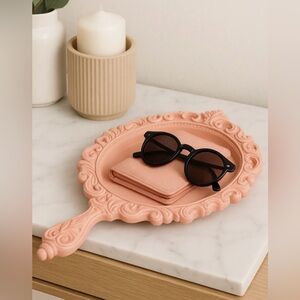 3D Printed Elegant White Hand Mirror Trinket Tray